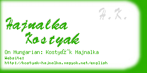 hajnalka kostyak business card